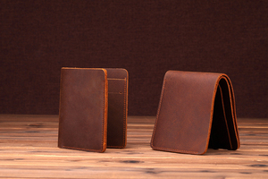 Porte-cartes en cuir véritable pour hommes et femmes, portefeuille fin, étui à cartes de poche, porte-cartes d'identité en cuir fait à la main - Product Image 3