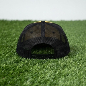 Men's <b>Black</b> Yellow Trucker Cap Custom Embroidered Logo Mesh Back Baseball Hat Adjustable Outdoor Streetwear - Product Image 6