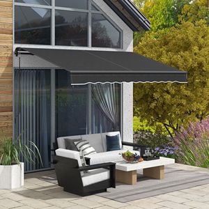 Tenda da Sole Retrattile 10x8ft Grigio Scuro con Protezione UV per Terrazza, Balcone e Giardino, Facile da Montare, Durevole e con Cassonetto - Product Image 2