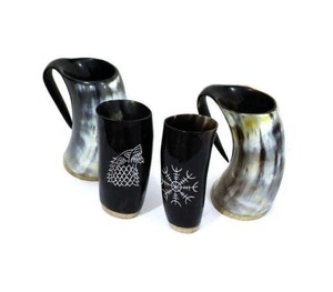 Taza de Cuerno de Búfalo Rústica Más Vendida para Cerveza, Cerveza Artesanal, Miel, Café, Té, Accesorios de Decoración para Bares, Disponible para Suministro Mundial - Product Image 2