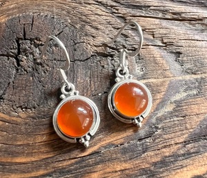 Pendientes Colgantes de Plata de Ley 925 con Cornalina Natural, Joyería Artesanal con Piedras Preciosas, Pendientes Elegantes - Product Image 4