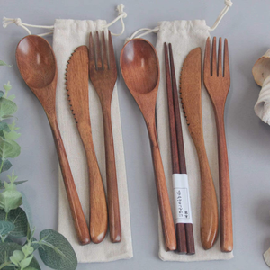 Juego de Cubiertos Desechables Personalizados, Modernos, Ecológicos, de Madera, Utensilios de Cocina, Cuchara para Ensalada, Cubertería de la India - Product Image 1