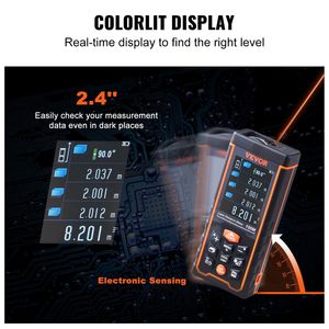 Medidor de Distancia Láser de 328 pies con Precisión de 1/16, Capacidad de Almacenamiento de 100 Grupos, Pantalla LCD a Color de 2.4 Pulgadas, Medidor Láser Portátil - Product Image 4