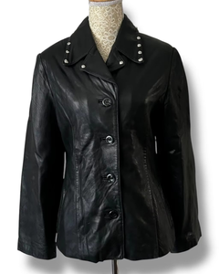 Abrigo de Cuero para Mujer, Diseño Único, Corte Entallado, Ligero, Invierno, Cuero Genuino, Chaqueta con Bordado Personalizado - Product Image 1