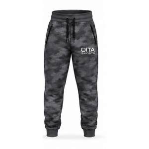 Charcoal Camo <b>Tracksuit</b> Unisex Zip Up Hooded Jacket Jogger Pants Set Custom <b>Camouflage</b> Casual Athletic Training Sportswear - Product Image 2