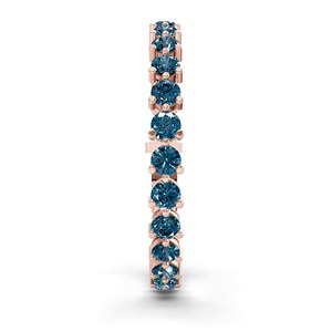 Bracelet tennis en or rose 10 carats Anahita avec diamants de laboratoire bleu royal ronds (2 carats) Tw. Bracelet en pierre ouvrable, fournitures de bijoux en gros - Product Image 2