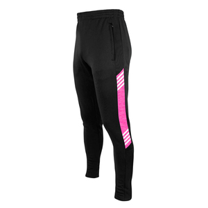 Men's Black <b>skinny</b> pant With Pink Side Stripe Elastic Waist Casual <b>Joggers</b> Breathable Knitted Fabric Autumn Wear custom - Product Image 1