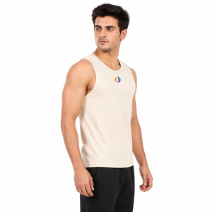 Tela fresca de verano que mantiene el uso diario cómodo con la camiseta sin mangas para hombre, que ofrece un soporte suave para clima cálido y práctica deportiva. - Product Image 2