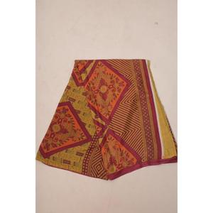 Vintage Indian Poly Silk Saree Printed Fabric Dress Making Material Sewing Craft Textile - Product Image 6