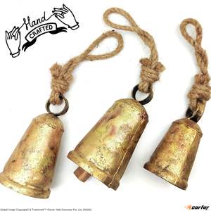 Ensemble de clochettes en métal au design moderne, 3 harmonies, pour arbre de Noël, écologique, fait main, décoration rustique pour la maison, taille et logo personnalisables - Product Image 2