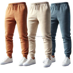 Men's Activewear <b>Joggers</b> Sweatpants Elastic Waist Flat Front <b>Stacked</b> Outdoor Sweat Pants Casual Style Cotton Track Pant Trousers - Product Image 2