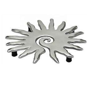 Dessous de plat feuille d'or Pot en aluminium pour bétail Plats chauds Centres de table glamour Support de théière en métal pour la cuisine - Product Image 3