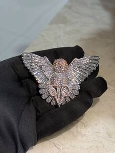 Exclusivo colgante con forma de búho y diamante cultivado en laboratorio, plata 925, joyería fina estilo hip hop, regalo personalizado para amantes de los animales. - Product Image 4