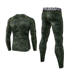 Mens Workout Compression Set <b>Pants</b> and Long Sleeve Shirts Winter Warm Thermal Baselayer Top & Bottom - Product Image 3