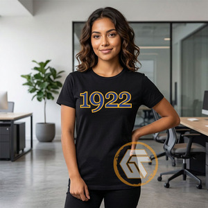 GREEK TREASURES Camiseta de Alta Calidad para Mujer, Cuello Redondo, Casual, 100% Algodón Jersey, Manga Corta, con Logotipo, Transpirable, para Verano - Product Image 4