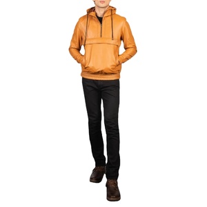 Chaqueta de cuero elegante para hombre de alta calidad Ajuste de invierno profesional con logotipo personalizado Novedades Sin cuello - Product Image 3