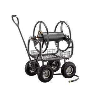 Manufacturer 2026 New Product Garden Hose Reel <b>Cart</b> Stainless Steel 4-Wheel Heavy Duty Anti-Corrosion Adjustable Cover Vietnam - Product Image 1