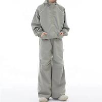 Ensemble de survêtement coupe-vent unisexe surdimensionné réversible avec fermeture éclair, personnalisable avec logo, haute qualité OEM/ODM, 100% polyester NOFYAN IND