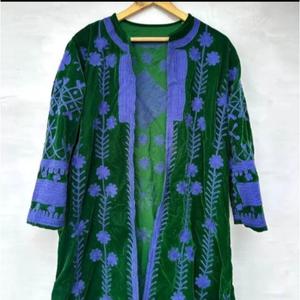 Amorzinho Handmade Breathable Eco-Friendly Quick Dry Velvet Embroidered Stand Collar <b>Thick</b> Customizable Long <b>Winter</b> <b>Coat</b> Women - Product Image 1