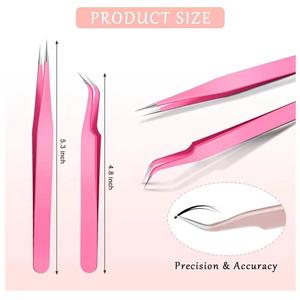 Juego de Pinzas para Pestañas con Puntas Suaves en Colores Rosa, Oro Rosa y Plata para Uso en Belleza, Salón y con Logotipo Personalizado - Product Image 2