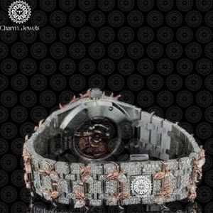 Montre mécanique de luxe Charm_Jewels en acier inoxydable, cadran 40 mm, verre analogique, unisexe, mode, résistance à l'eau 10 bars, date automatique - Product Image 4