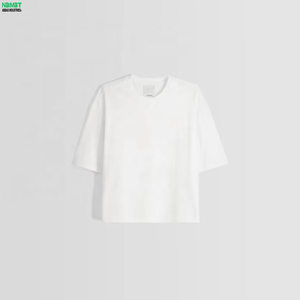 เสื้อยืดทรงบ็อกซี่สำหรับผู้ชาย ผ้าเนื้อหนา คอกลมทรงหลวม สไตล์มินิมอล เรียบง่าย เสื้อผ้าลำลองสำหรับฤดูร้อน - Product Image 2