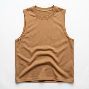 เสื้อกล้ามถักคอวีสีพื้นสำหรับผู้ชาย สัมผัสนุ่มสบาย สไตล์ลำลอง สีน้ำตาล รับผลิตแบบ ODM/OEM - Product Image 4