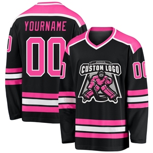 Wholesale Direct Manufacturing Industry Custom White <b>Red</b>-Black Hockey Jersey - Product Image 3