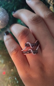 Cubic Zirconia Bow Ring 14K Solid Gold Open Adjustable Statement Ring for Women Fine Jewelry - Product Image 2