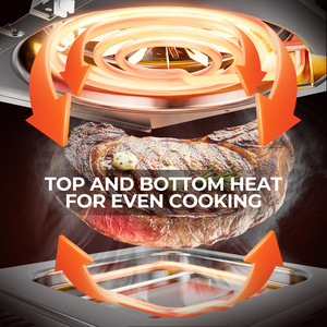 304 Paslanmaz Çelik Kare Modern Air Fryer Fırın 1700W 6L BPA İçermeyen Tüm Metal Tost Makinesi Fırın Kızartma Pişirme Kavurma Ev Tipi Kullanım - Product Image 3
