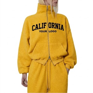 Ladies Comfort Wear Set Zip Hoodie with Relaxed Fit Jogger Pants Women Cozy Two Piece Outfit Fleece Hoodie - Product Image 1