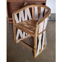 Silla de Comedor Moderna para Exteriores de Madera de Teca Sólida con Tejido de Cuerda Sin Cojines para Sala de Estar por KAG Furniture