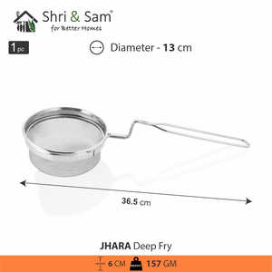 Jhara de friture en acier inoxydable pour passoires et passoires - Product Image 4