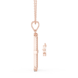 Collar con Colgante de Diamante Cultivado en Laboratorio en Oro Rosa de 14K, Diseño de Ancla de Lujo con Lapislázuli y Esmalte - Product Image 2