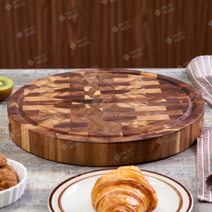Planche à découper en bois d'acacia massif sur mesure, épaisseur 38 mm, série LunarCore, vente en gros |   Cuisine orbitale - Product Image 4