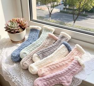 <b>Women's</b> Cozy Winter Fleece <b>Socks</b> Thick Soft Indoor Lounge <b>Socks</b> - Product Image 1