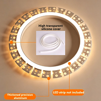 Profilé en aluminium encastré flexible 50*20mm pour plafond, barre lumineuse rigide incurvée sans cadre, dissimulée, pour décoration intérieure de maison et cloisons sèches