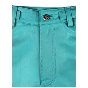 Pantalon moto taille haute pour homme, bleu sarcelle, avec fermetures éclair, coupe droite, style motard, en polyester, pour le printemps, décontracté - Product Image 6