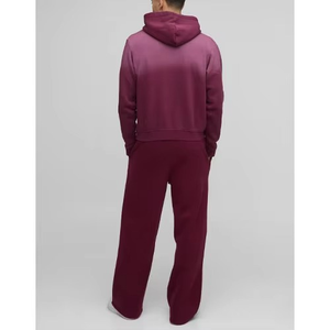 Sudadera con Capucha Degradado Borgoña Personalizada, 100% Algodón Grueso, Estilo Ombre, Felpa Francesa, para Hombre, Venta al por Mayor, Lisa - Product Image 3