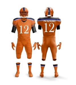 Uniformes de football américain imprimés personnalisables, 100% polyester, imprimés par transfert thermique, col en V, évacuation de l'humidité, coupe régulière, pour hommes - Product Image 3