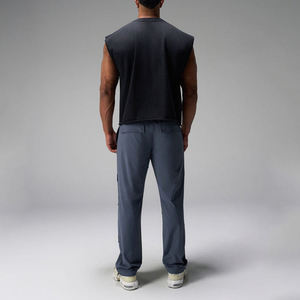 Men's <b>Elastic</b> <b>Waist</b> <b>Cargo</b> <b>Pants</b> With Multiple Pockets Drawstring Closure Quick Dry Casual Style Gray Summer Wear - Product Image 6