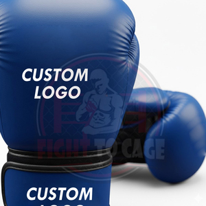 Guantes de Competición de PU Negros y Azules de Alta Calidad, Gruesos y Personalizados para Entrenamiento y Combate, para Mayor Protección y Comodidad - Product Image 5