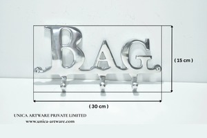 Modern Aluminum <b>Wall</b> <b>Hook</b> Rack with 3 <b>Hooks</b> for Bags <b>Keys</b> Coats-Eco-Friendly Durable Home Decor by Unica Artware - Product Image 6
