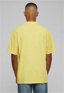 T-shirts Homme Jaune Vif Oversize 100% Coton Épaules Tombantes Logo Personnalisé Uni Streetwear OEM Vente en Gros - Product Image 3