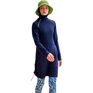 2026 Women's <b>Islamic</b> Burkinis 2 Piece Set Long Sleeve Cropped Swimwear with Front <b>Print</b> High Cut Bottom Quick Dry Breathable - Product Image 1