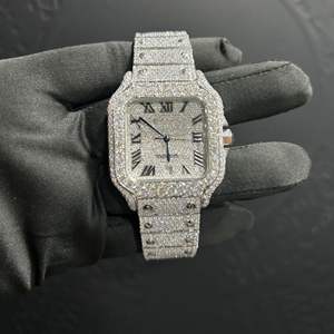 Reloj de Diamantes Cultivados en Laboratorio de Alta Calidad, Totalmente Personalizado, para Hombre, Estilo Hip Hop, Regalo de Joyería de Diamantes - Product Image 3