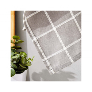 Coton indien 100% coton gris grilles brodées à la main léger séchage rapide lavable en machine torchons de golf écologiques - Product Image 1