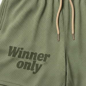 <b>Men's</b> High Street Eco-Friendly Mesh <b>Shorts</b> <b>with</b> <b>Elastic</b> <b>Waist</b> 100% Cotton Breathable Fabric Classic Olive Green - Product Image 2