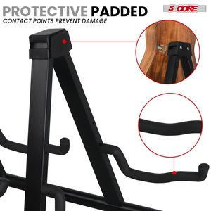 Supporto per Chitarra Resistente Nero D0102HPVM18 D0100H5F7I2, Pieghevole Doppio Universale per Chitarra Acustica, Elettrica, Basso, Mandolino, Banjo, Facile da Usare sul Palco - Product Image 5