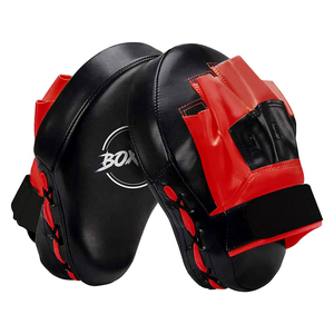 DAWNFROCE FIGHT GEARS Cible de frappe réglable pour la boxe, en PU noir et rouge, équipement d'entraînement durable pour la pratique du kickboxing - Product Image 1